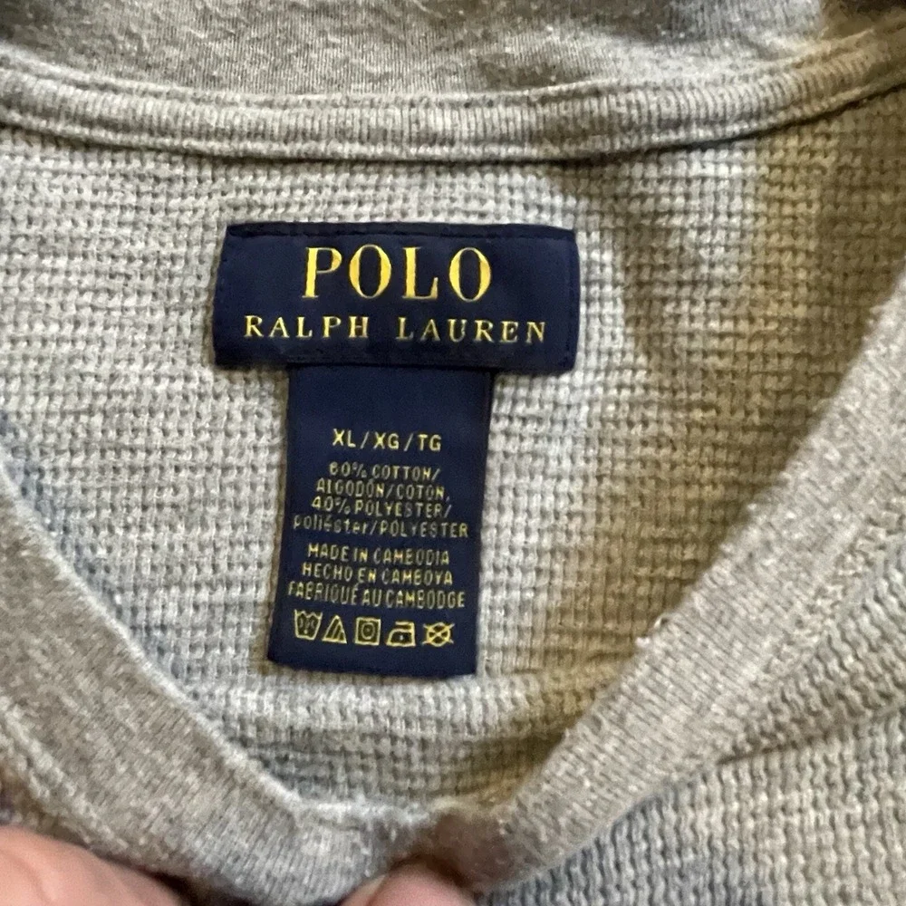 Polo Ralph Lauren Shirt Waffle Knit Thermal‎ Sleep Loungewear XLarge